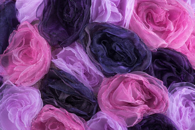 Achtergrond van roze en paarse bloesems van stof