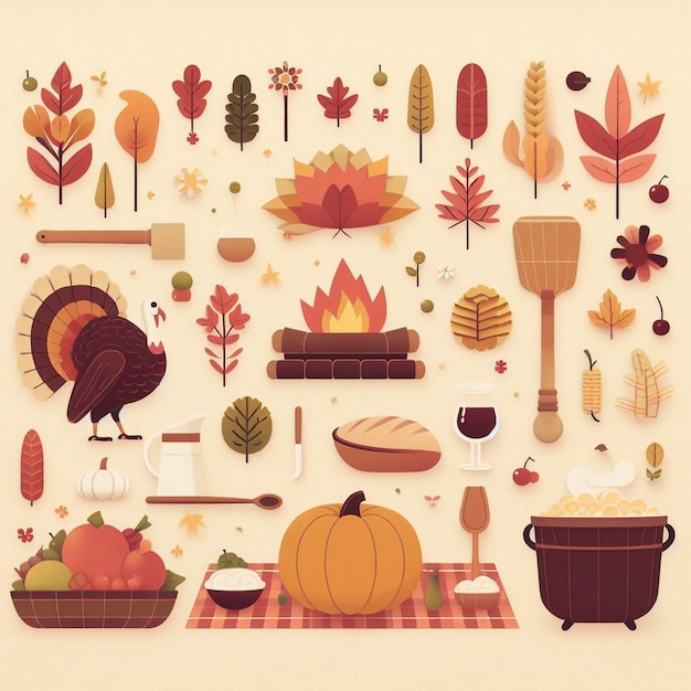 Achtergrond van Thanksgiving Day Thanksgiving Day minimalistisch ontwerp Thanksgiving Day kaart