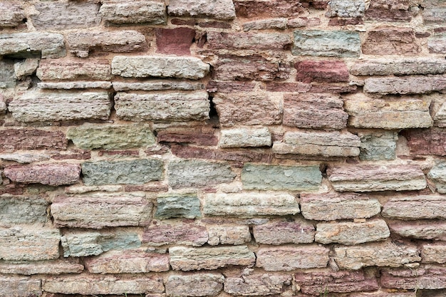 Achtergrond van vernietigde bakstenen muur