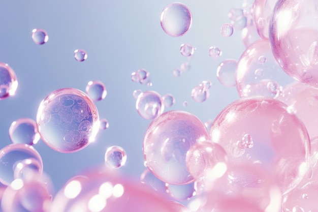 Achtergrond voor cosmeticaproduct met bubbels en moleculen