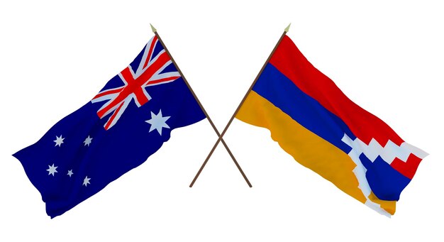 Achtergrond voor ontwerpers illustratoren Nationale Onafhankelijkheidsdag Vlaggen Australië en Artsakh