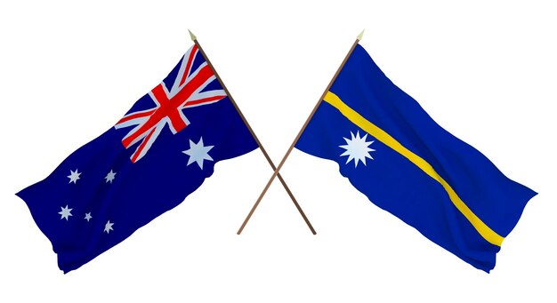 Achtergrond voor ontwerpers illustratoren Nationale Onafhankelijkheidsdag Vlaggen Australië en Nauru