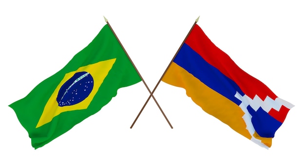 Achtergrond voor ontwerpers illustratoren Nationale Onafhankelijkheidsdag Vlaggen Brazilië en Artsakh