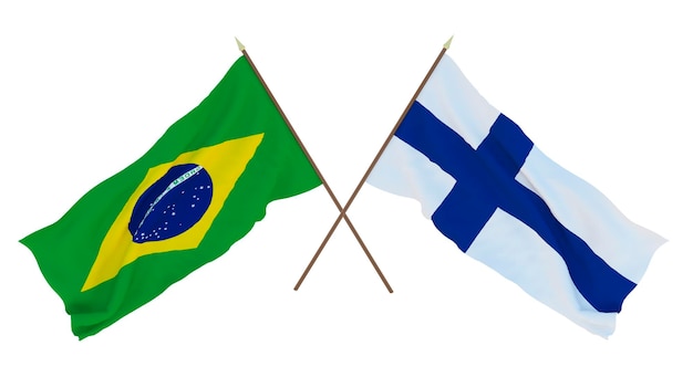Achtergrond voor ontwerpers illustratoren Nationale Onafhankelijkheidsdag Vlaggen Brazilië en Finland