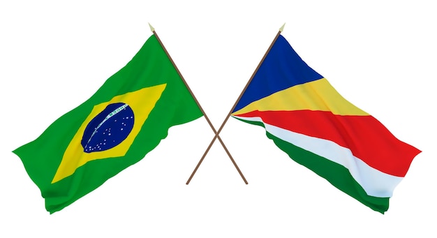 Achtergrond voor ontwerpers illustratoren Nationale Onafhankelijkheidsdag Vlaggen Brazilië en Seychellen