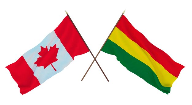 Achtergrond voor ontwerpers illustratoren Nationale Onafhankelijkheidsdag Vlaggen Canada en Bolivia