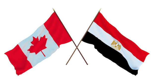 Achtergrond voor ontwerpers illustratoren Nationale Onafhankelijkheidsdag Vlaggen Canada en Egypte