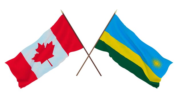 Achtergrond voor ontwerpers illustratoren Nationale Onafhankelijkheidsdag Vlaggen Canada en Rwanda