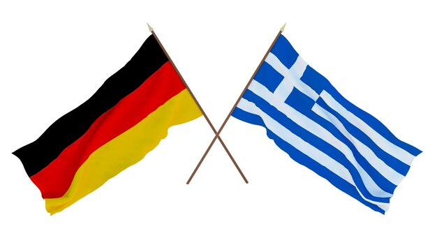 Achtergrond voor ontwerpers illustratoren Nationale Onafhankelijkheidsdag Vlaggen Duitsland en Griekenland