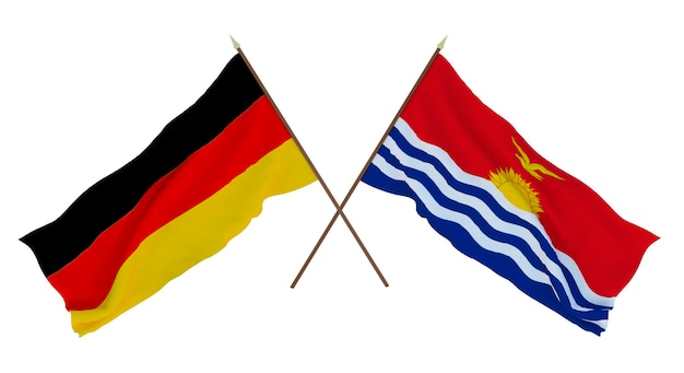 Achtergrond voor ontwerpers illustratoren Nationale Onafhankelijkheidsdag Vlaggen Duitsland en Kiribati