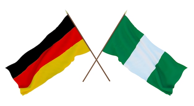 Achtergrond voor ontwerpers illustratoren Nationale Onafhankelijkheidsdag Vlaggen Duitsland en Nigeria