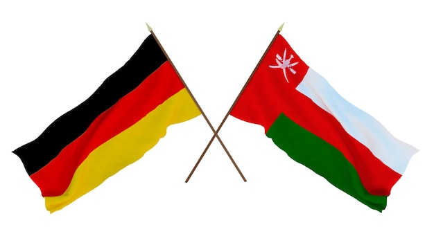 Achtergrond voor ontwerpers illustratoren Nationale Onafhankelijkheidsdag Vlaggen Duitsland en Oman