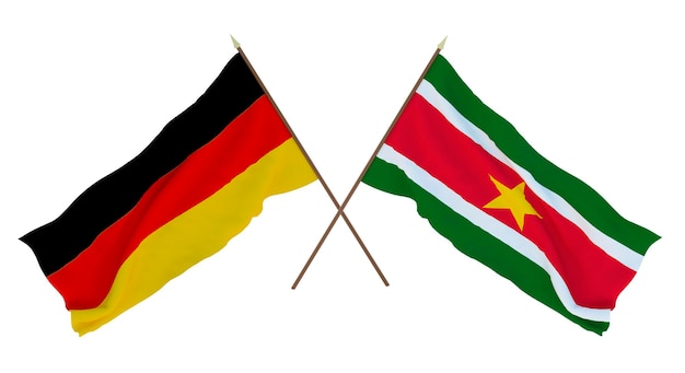 Achtergrond voor ontwerpers illustratoren Nationale Onafhankelijkheidsdag Vlaggen Duitsland en Suriname