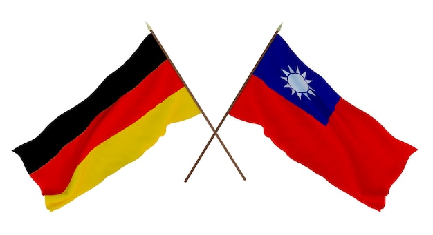 Achtergrond voor ontwerpers illustratoren Nationale Onafhankelijkheidsdag Vlaggen Duitsland en Taiwan
