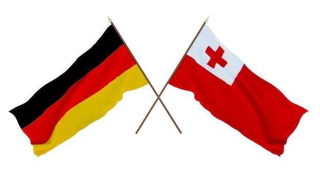 Achtergrond voor ontwerpers illustratoren Nationale Onafhankelijkheidsdag Vlaggen Duitsland en Tonga