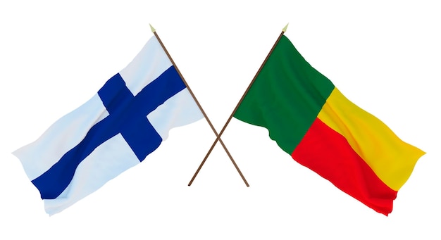 Achtergrond voor ontwerpers illustratoren Nationale Onafhankelijkheidsdag Vlaggen Finland en Benin