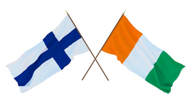 Achtergrond voor ontwerpers illustratoren Nationale Onafhankelijkheidsdag Vlaggen Finland en Ivoorkust