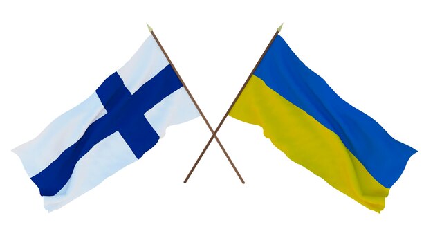 Achtergrond voor ontwerpers illustratoren Nationale Onafhankelijkheidsdag Vlaggen Finland en Oekraïne