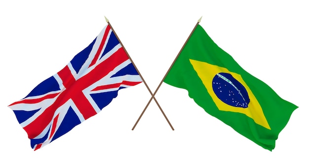 Achtergrond voor ontwerpers illustratoren Nationale Onafhankelijkheidsdag Vlaggen Het Verenigd Koninkrijk van Groot-Brittannië en Noord-Ierland en Brazilië