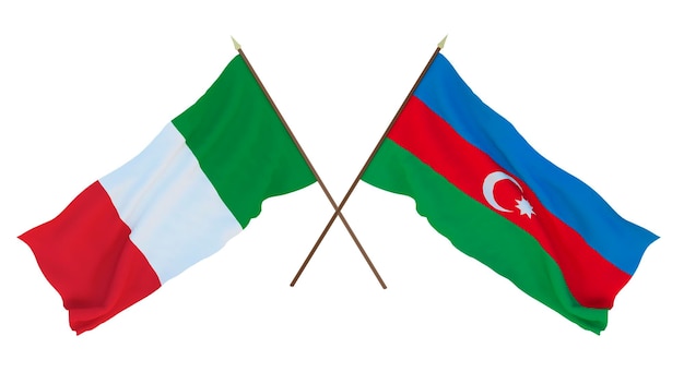 Achtergrond voor ontwerpers illustratoren Nationale Onafhankelijkheidsdag Vlaggen Italië en Azerbeidzjan