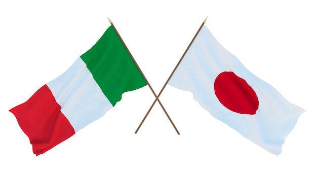 Achtergrond voor ontwerpers illustratoren nationale onafhankelijkheidsdag vlaggen italië en japan