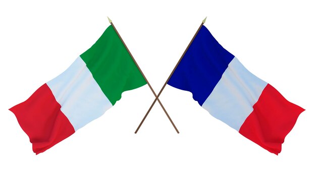 Achtergrond voor ontwerpers illustratoren Nationale Onafhankelijkheidsdag Vlaggen Italië en Sint Maarten