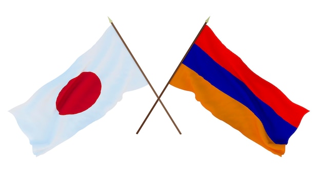 Achtergrond voor ontwerpers illustratoren Nationale Onafhankelijkheidsdag Vlaggen Japan en Armenië