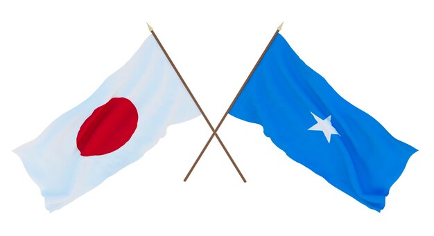 Achtergrond voor ontwerpers illustratoren Nationale Onafhankelijkheidsdag Vlaggen Japan en Somalië