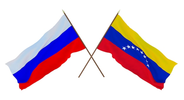 Achtergrond voor ontwerpers illustratoren Nationale Onafhankelijkheidsdag Vlaggen Rusland en Venezuela