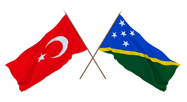 Achtergrond voor ontwerpers illustratoren Nationale Onafhankelijkheidsdag Vlaggen Turkije en de Salomonseilanden