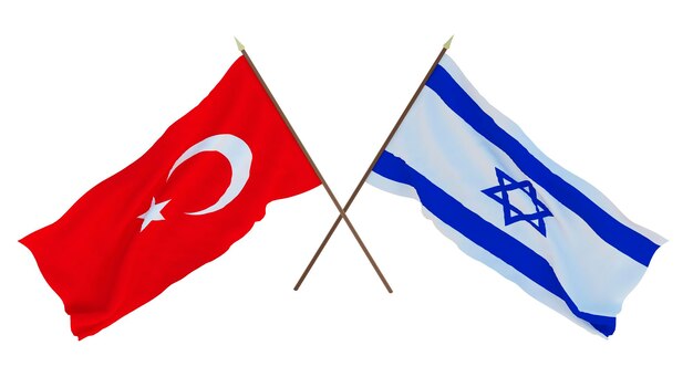 Achtergrond voor ontwerpers illustratoren Nationale Onafhankelijkheidsdag Vlaggen Turkije en Israël