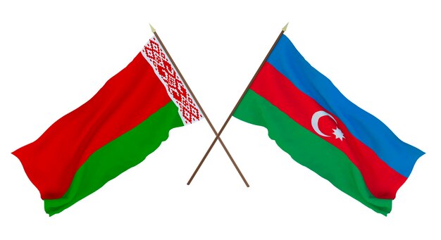 Achtergrond voor ontwerpers illustratoren Nationale Onafhankelijkheidsdag Vlaggen Wit-Rusland en Azerbeidzjan