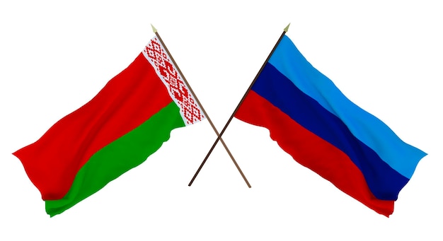 Achtergrond voor ontwerpers illustratoren Nationale Onafhankelijkheidsdag Vlaggen Wit-Rusland en de Volksrepubliek Lugansk