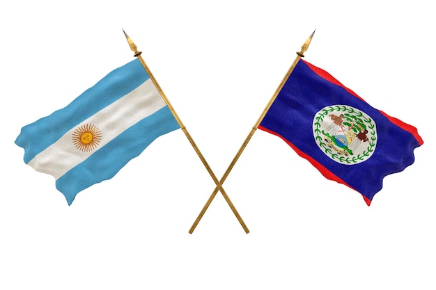 Achtergrond voor ontwerpers Nationale feestdag 3D-model Nationale vlaggen Argentinië en Belize