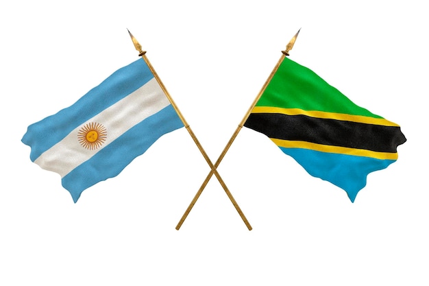 Achtergrond voor ontwerpers Nationale feestdag 3D-model Nationale vlaggen Argentinië en Tanzania