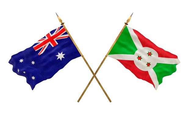 Achtergrond voor ontwerpers Nationale feestdag 3D-model Nationale vlaggen Australië en Burundi