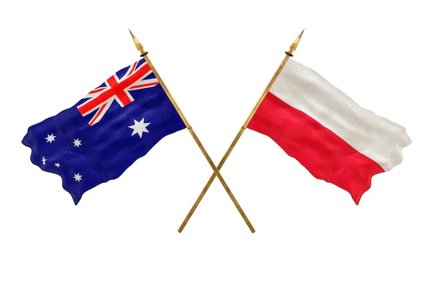 Achtergrond voor ontwerpers Nationale feestdag 3D-model Nationale vlaggen Australië en Polen