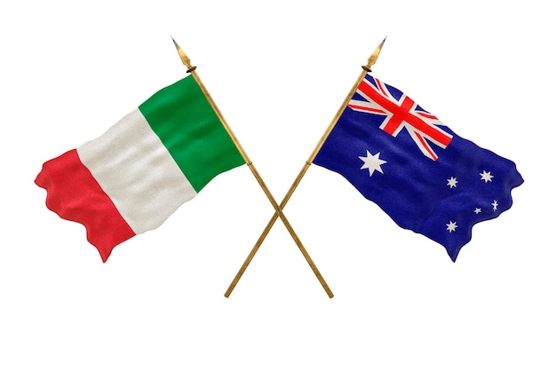 Achtergrond voor ontwerpers Nationale feestdag 3D-model Nationale vlaggen Italië en Australië