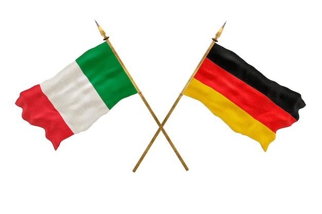 Achtergrond voor ontwerpers Nationale feestdag 3D-model Nationale vlaggen Italië en Duitsland