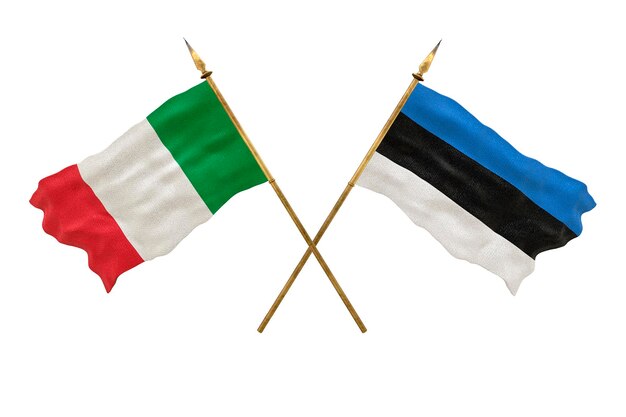 Achtergrond voor ontwerpers Nationale feestdag 3D-model Nationale vlaggen Italië en Estland