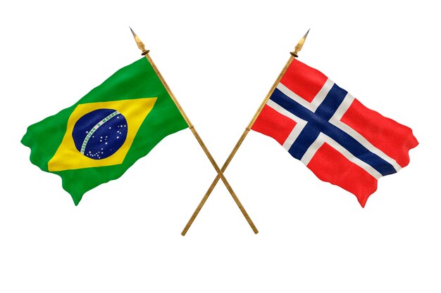 Achtergrond voor ontwerpers Nationale feestdag 3D-model Nationale vlaggen van de Volksrepubliek Brazilië en Jian Mayen