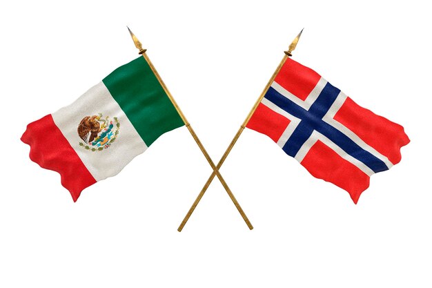 Achtergrond voor ontwerpers Nationale feestdag 3D-model Nationale vlaggen van de Volksrepubliek Mexico en Jian Mayen