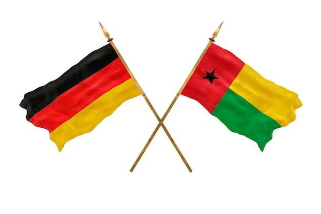 Achtergrond voor ontwerpers Nationale feestdag 3D-model Nationale vlaggen van Duitsland en Guinee-Bissau