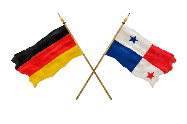 Achtergrond voor ontwerpers Nationale feestdag 3D-model Nationale vlaggen van Duitsland en Panama