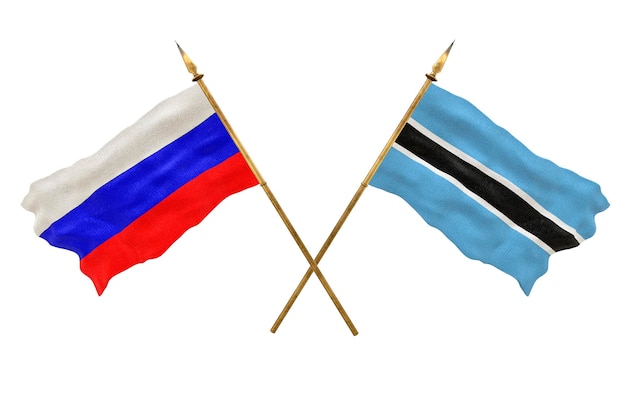 Achtergrond voor ontwerpers Nationale feestdag 3D-model Nationale vlaggen van Rusland en Botswana
