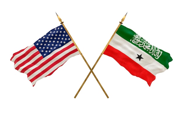 Achtergrond voor ontwerpers Nationale feestdag Nationale vlaggen van de Verenigde Staten van Amerika, de VS en Somaliland