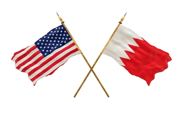 Achtergrond voor ontwerpers Nationale feestdag Nationale vlaggen van de Verenigde Staten van Amerika VS en Bahrein