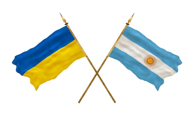 Achtergrond voor ontwerpers Nationale feestdag Nationale vlaggen van Oekraïne en Argentinië