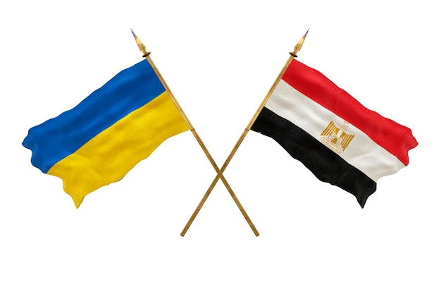 Achtergrond voor ontwerpers Nationale feestdag Nationale vlaggen van Oekraïne en Egypte