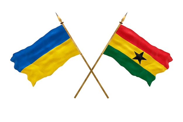 Achtergrond voor ontwerpers Nationale feestdag Nationale vlaggen van Oekraïne en Ghana
